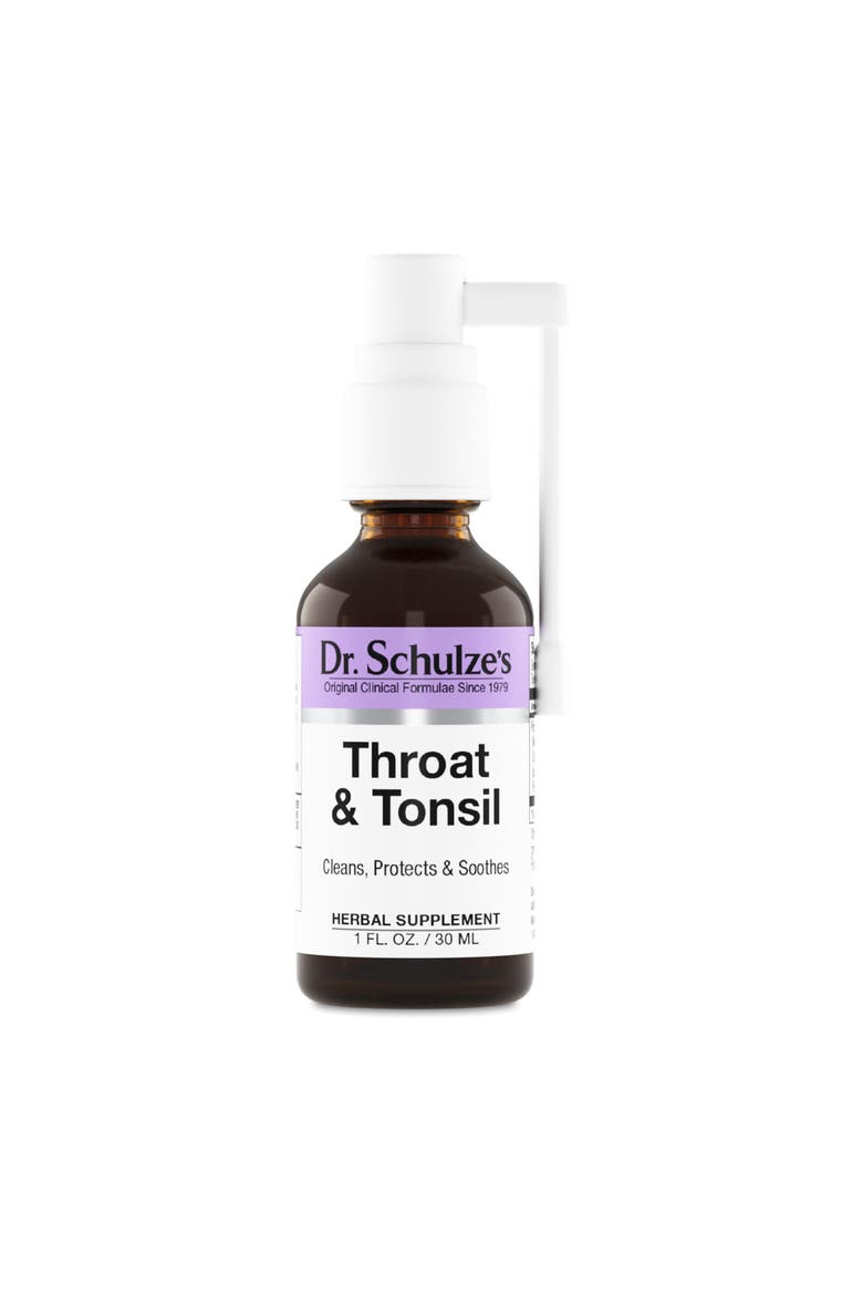 Throat & Tonsil Spray for Throat Support and Immunity, Plant-Based Formula, Gluten-Free, Main, color, Brown