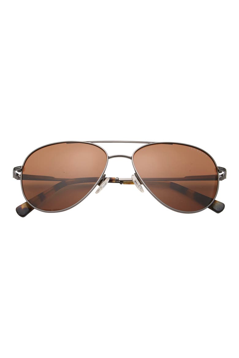 57mm Polarized Aviator Sunglasses, Main, color, GUNMETAL