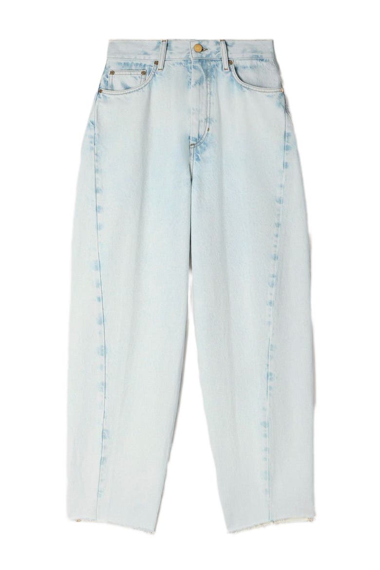 Faded barrel cotton jeans, Alternate, color, Sky blue