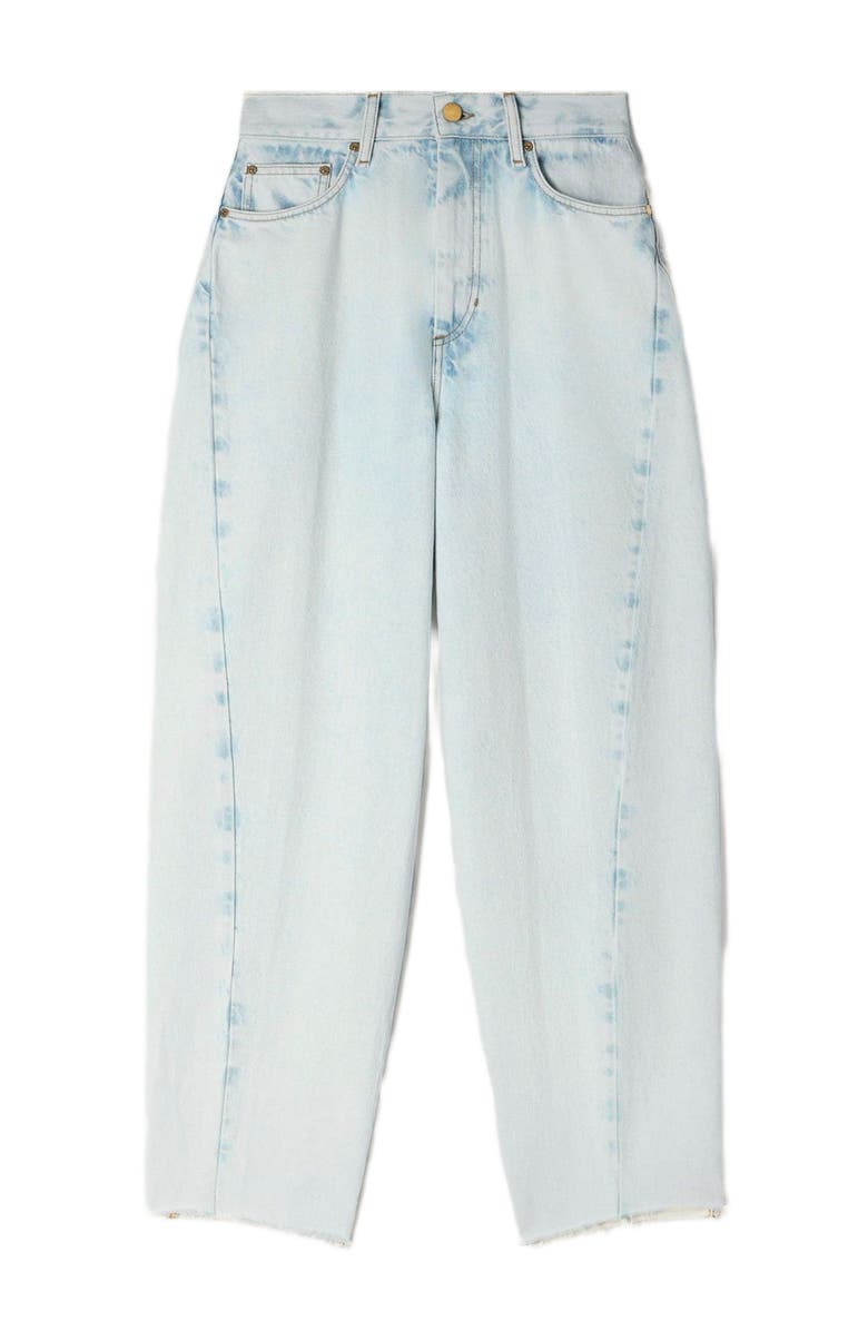 SANDRO Faded barrel cotton jeans, Alternate, color, Sky Blue