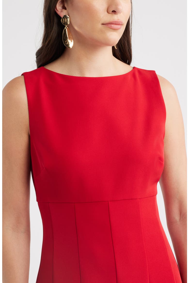 Bateau Neck Midi Dress, Alternate, color, RED EMBOLDENED