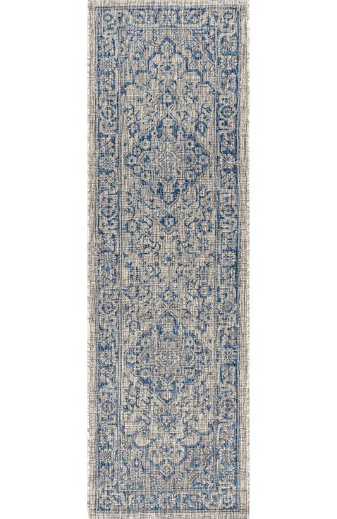 Rozetta Boho Medallion Textured Weave Indoor/Outdoor Area Rug