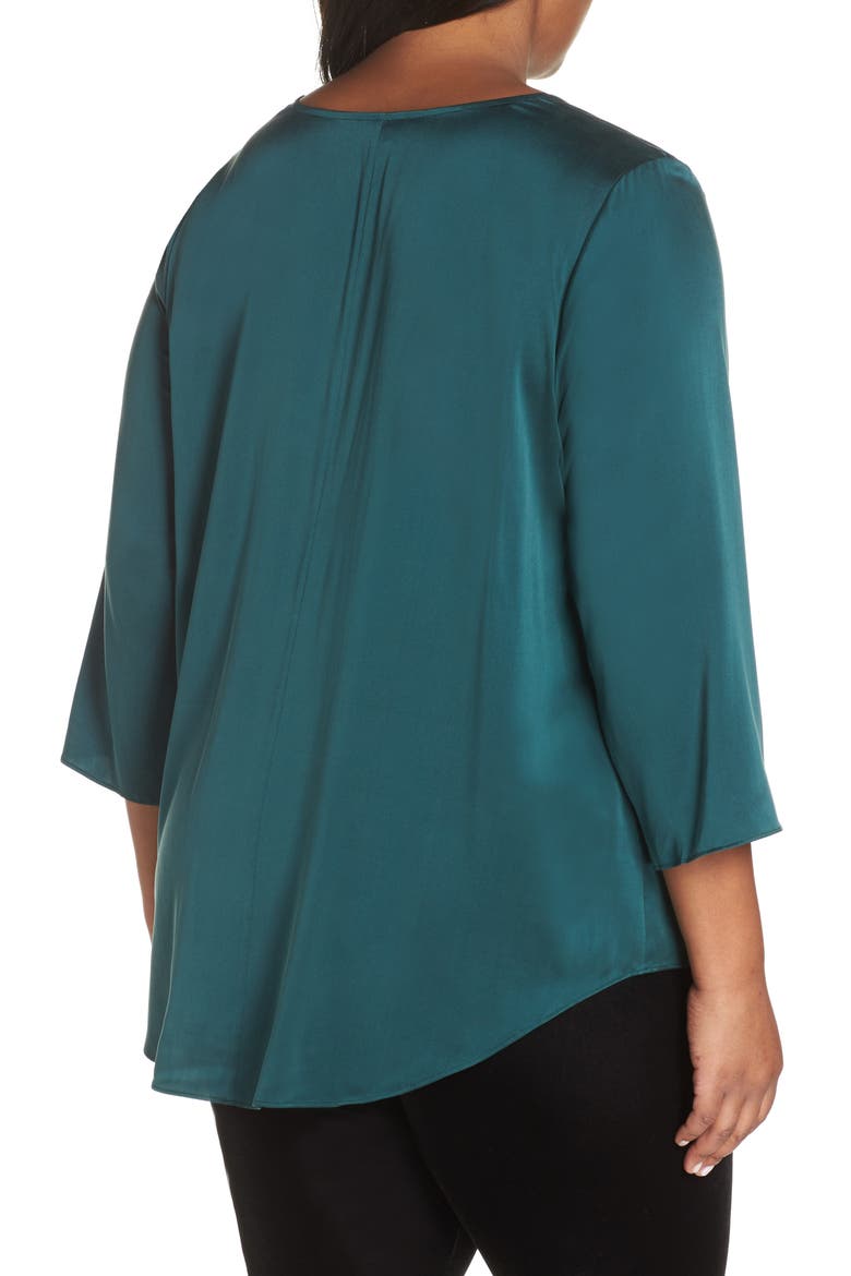 Stretch Silk Top, Alternate, color, PINE