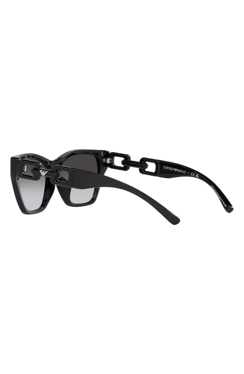 Emporio Armani 55mm Gradient Cat Eye Sunglasses, Alternate, color, Shiny Black