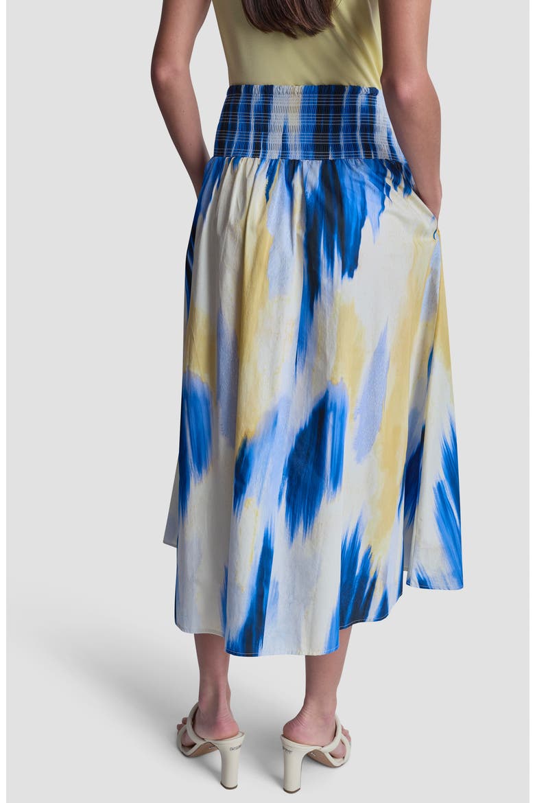 Abstract Print Poplin Midi Skirt, Alternate, color, SUNLIT SHORELINE