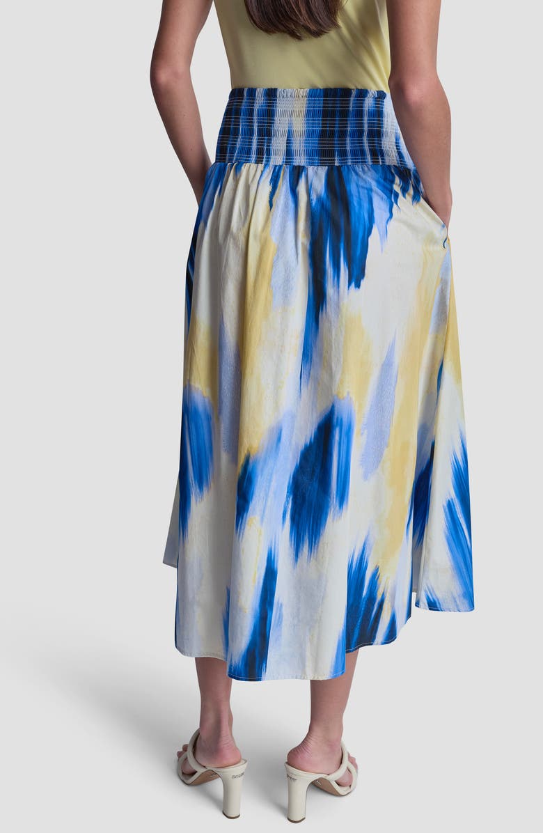 DKNY Abstract Print Poplin Midi Skirt, Alternate, color, Sunlit Shoreline