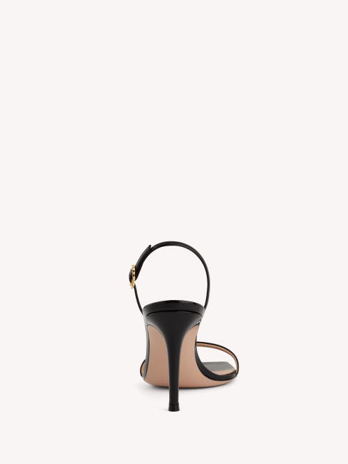 Gianvito Rossi Ribbon Stiletto 85 Sandals In Black Patent Leather In Black