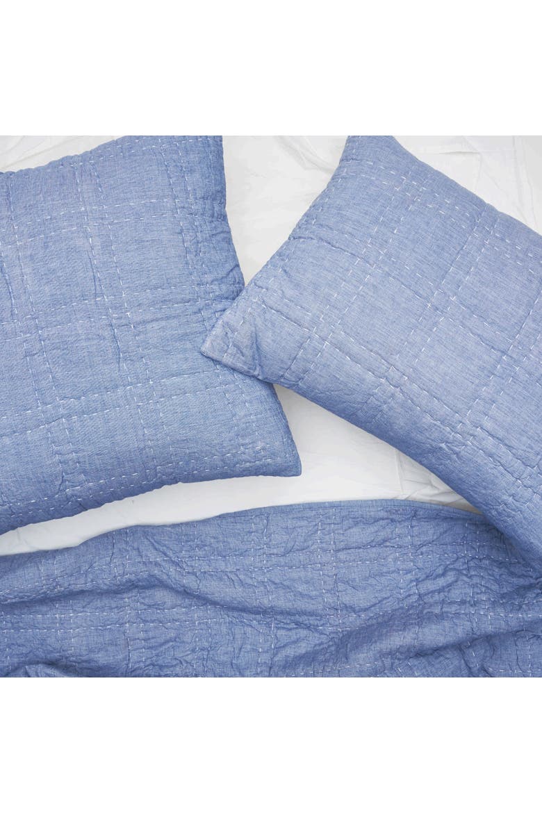 26" x 26" Hugh Cotton Euro Sham - Machine Washable, Alternate, color, Blue