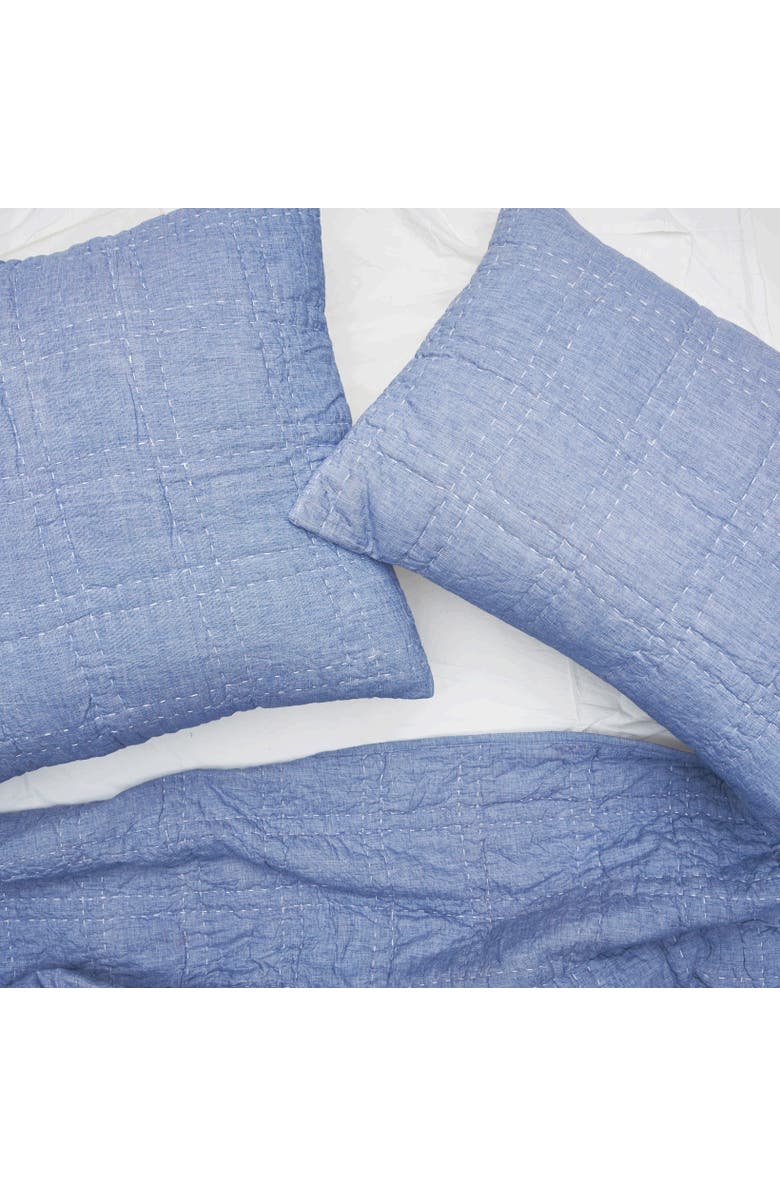 carol & frank 26" x 26" Hugh Cotton Euro Sham - Machine Washable, Alternate, color, Blue