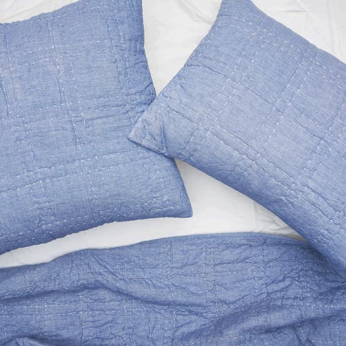 Carol & Frank 20" X 26" Hugh Cotton Standard Sham In Blue