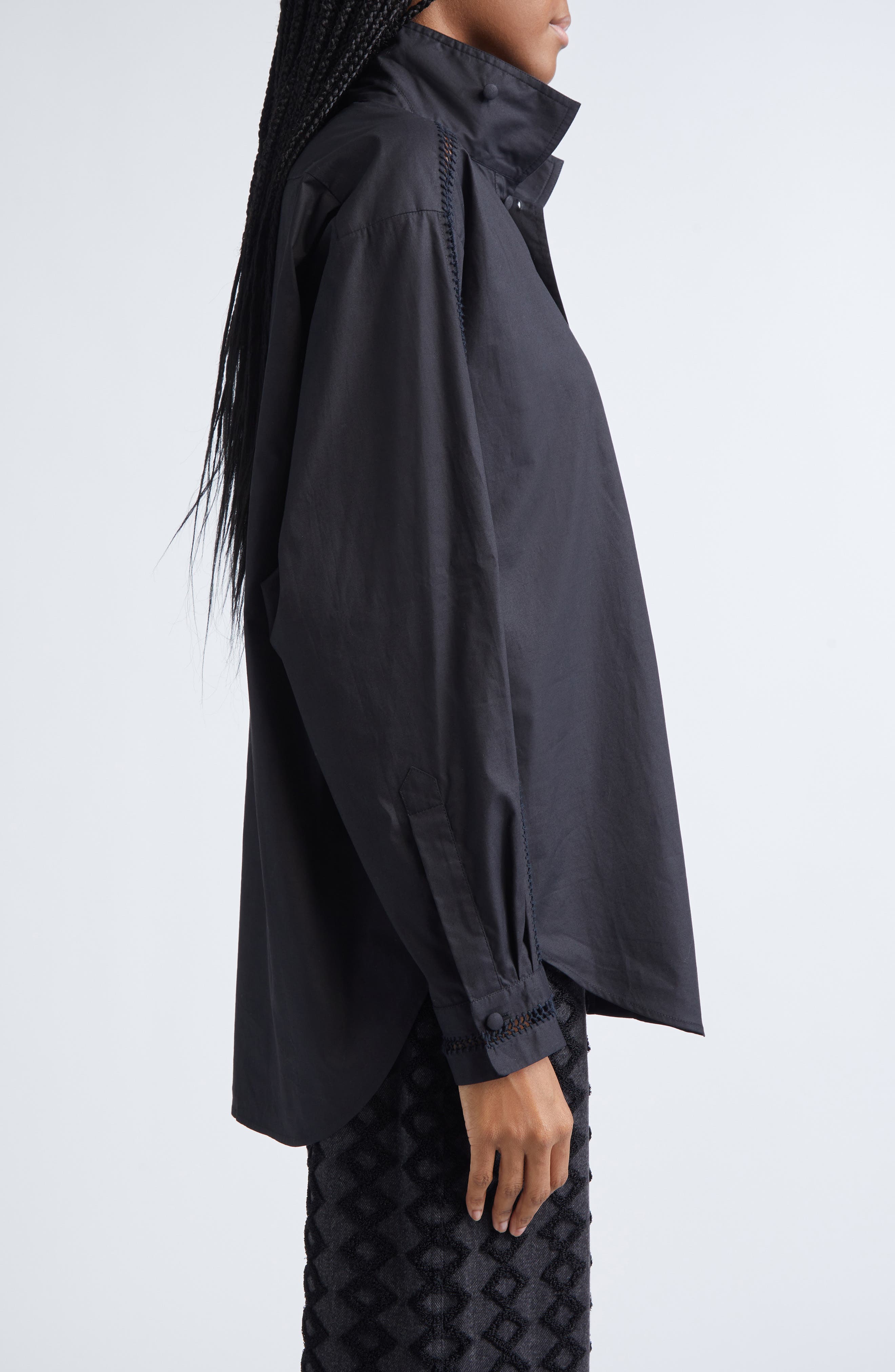 Diotima Tab Embroidered Cotton Poplin Button-Up Shirt (Women) | Nordstrom