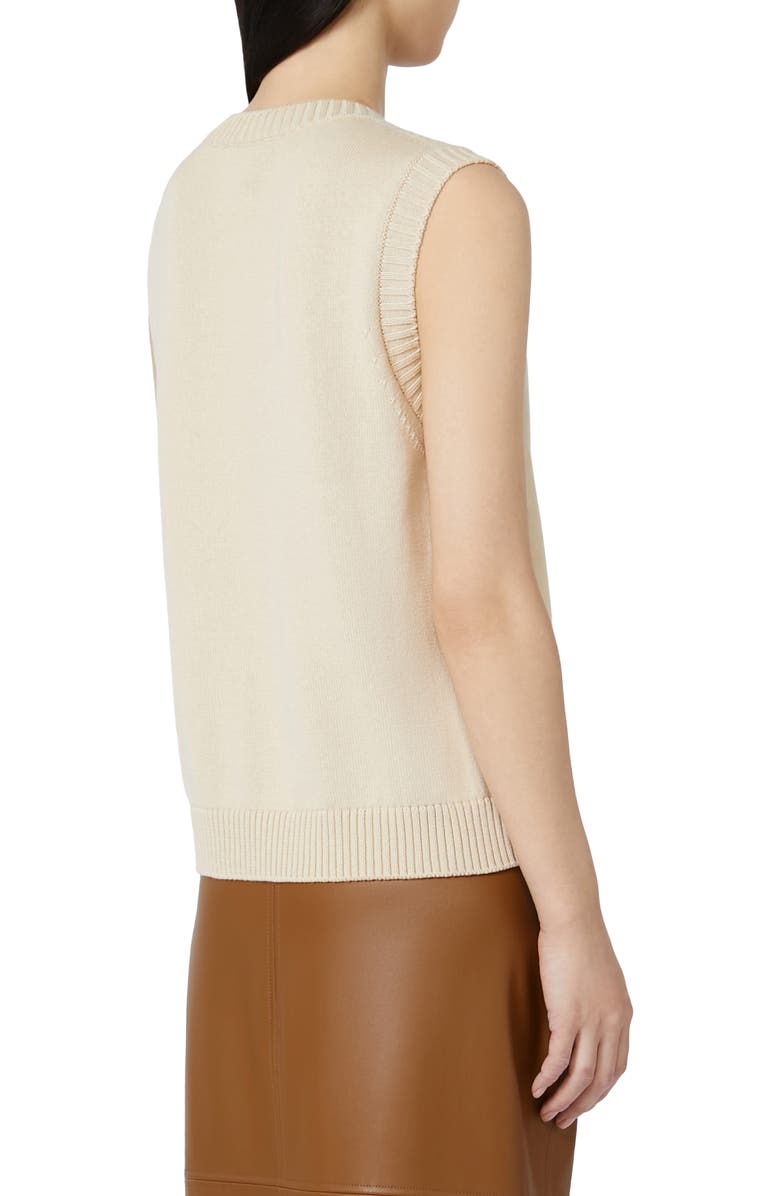 MM by Max Mara Bacio Cotton Sweater Vest, Alternate, color, Ivory