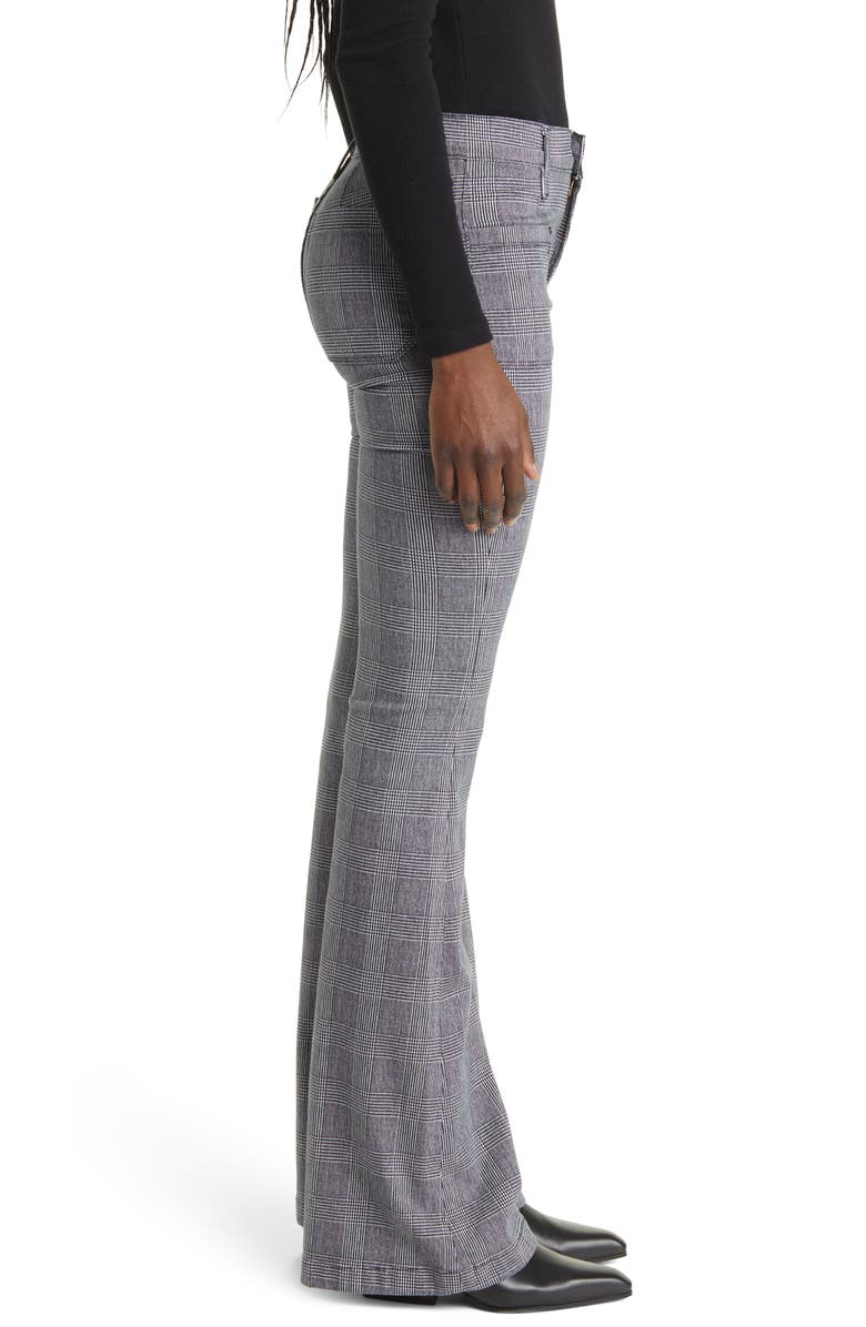 FRAME Plaid High Waist Flare Leg Stretch Jeans, Alternate, color, 