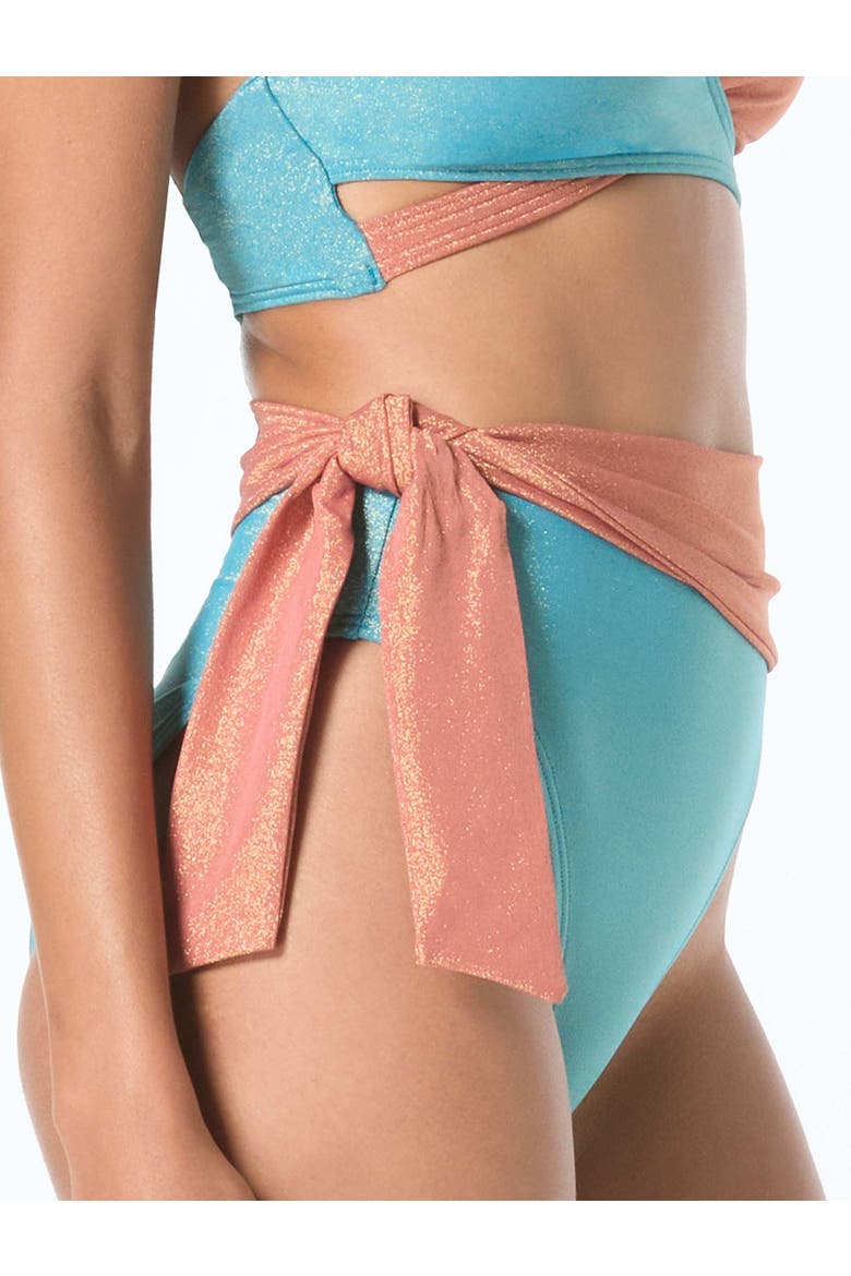 High Waist Side Tie Bikini Swim Bottom, Alternate, color, Zenith