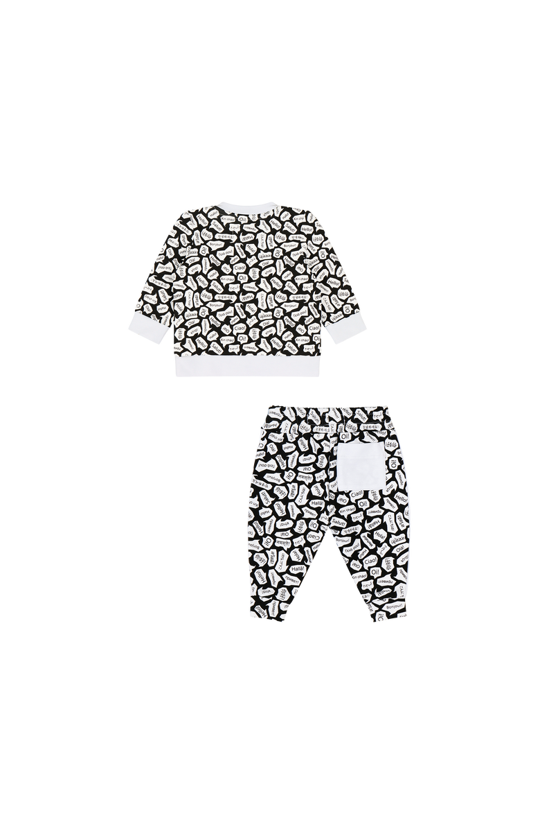 Mixed Up Clothing Baby Crewneck Sweatshirt and Jogger Pants Set, Alternate, color, Black/White/Hello