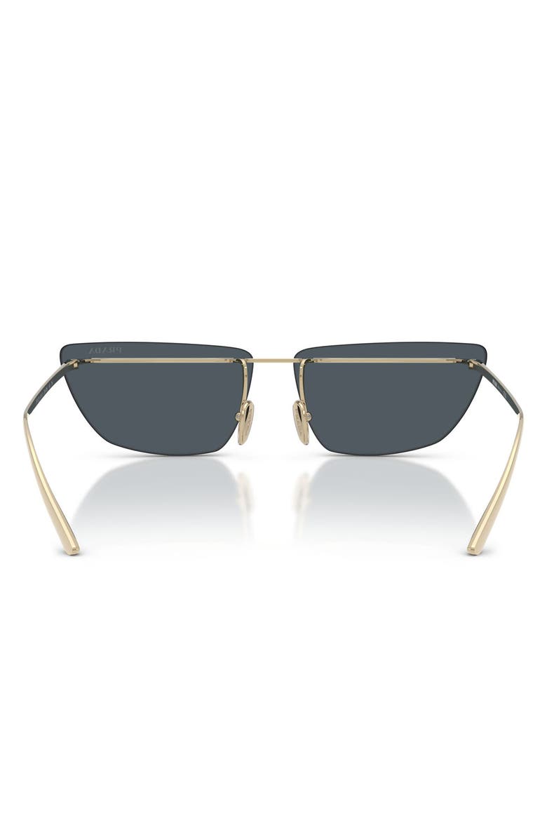 Prada 64mm Oversize Butterfly Sunglasses, Alternate, color, Pale Gold / Dark Grey