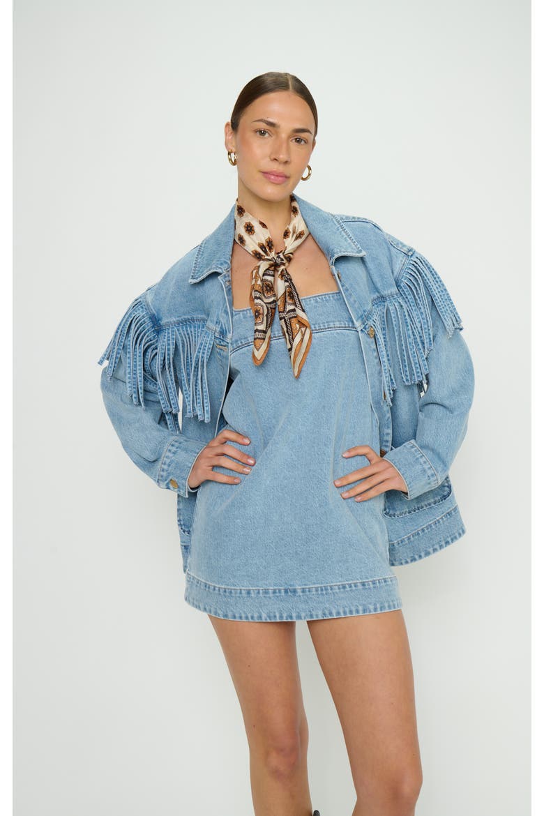 Ojai Fringe Jacket, Main, color, Jet Stream Blue