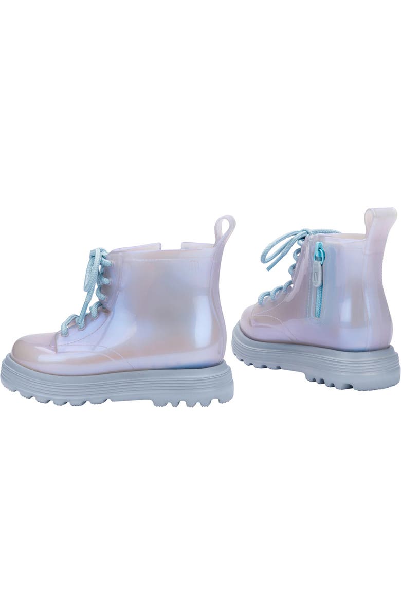 Mini Melissa Kids' Coturno Combat Boot, Alternate, color, Blue/ Pearly Blue