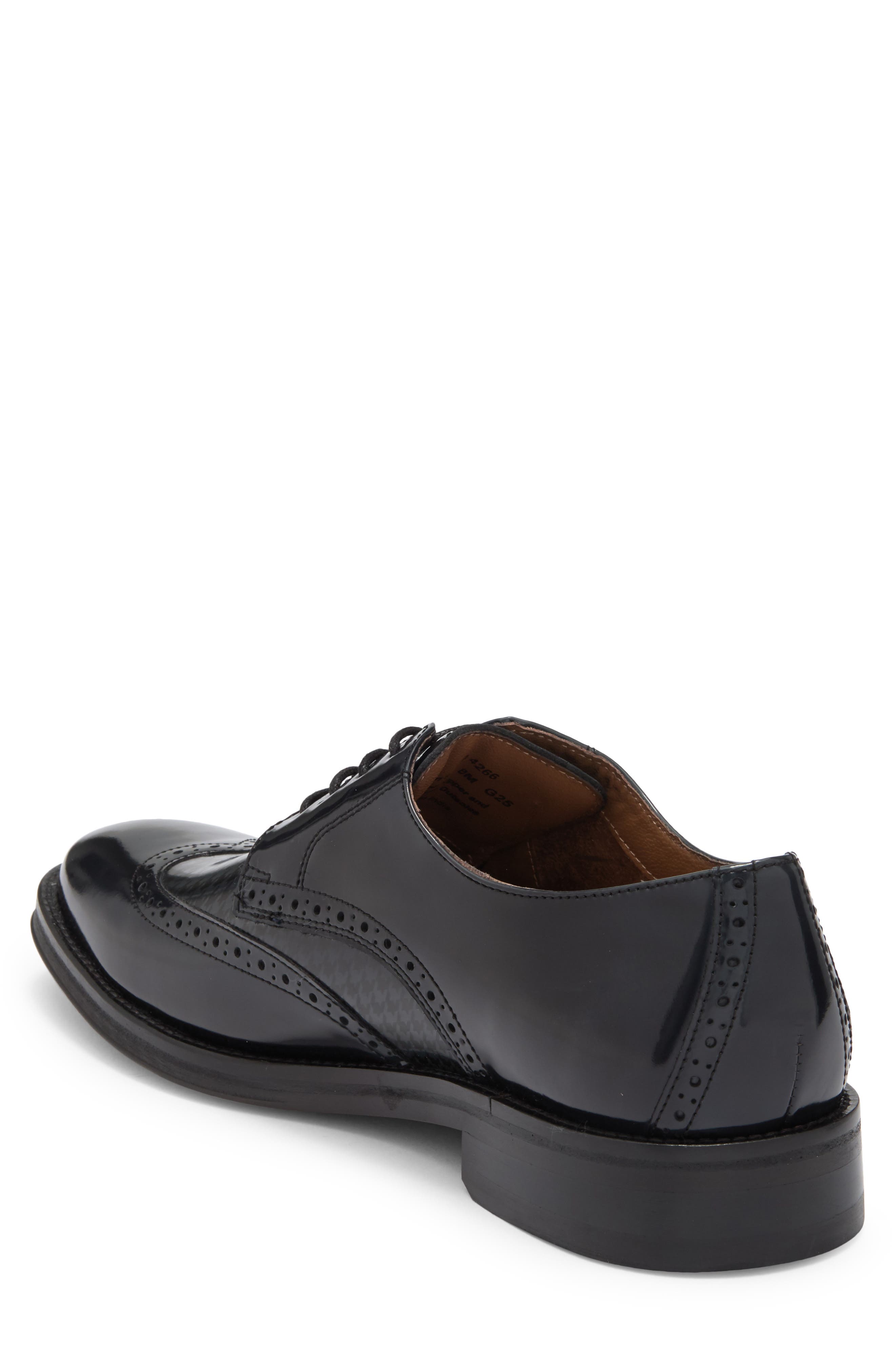 Johnston & Murphy Sutton Wing Tip Derby, Alternate, color, Black