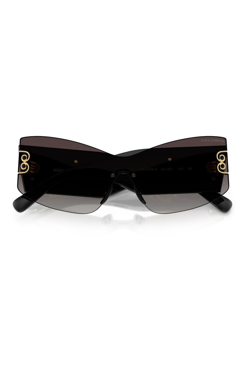 142mm Cat Eye Sunglasses, Alternate, color, BLACK / GREY GRADIENT
