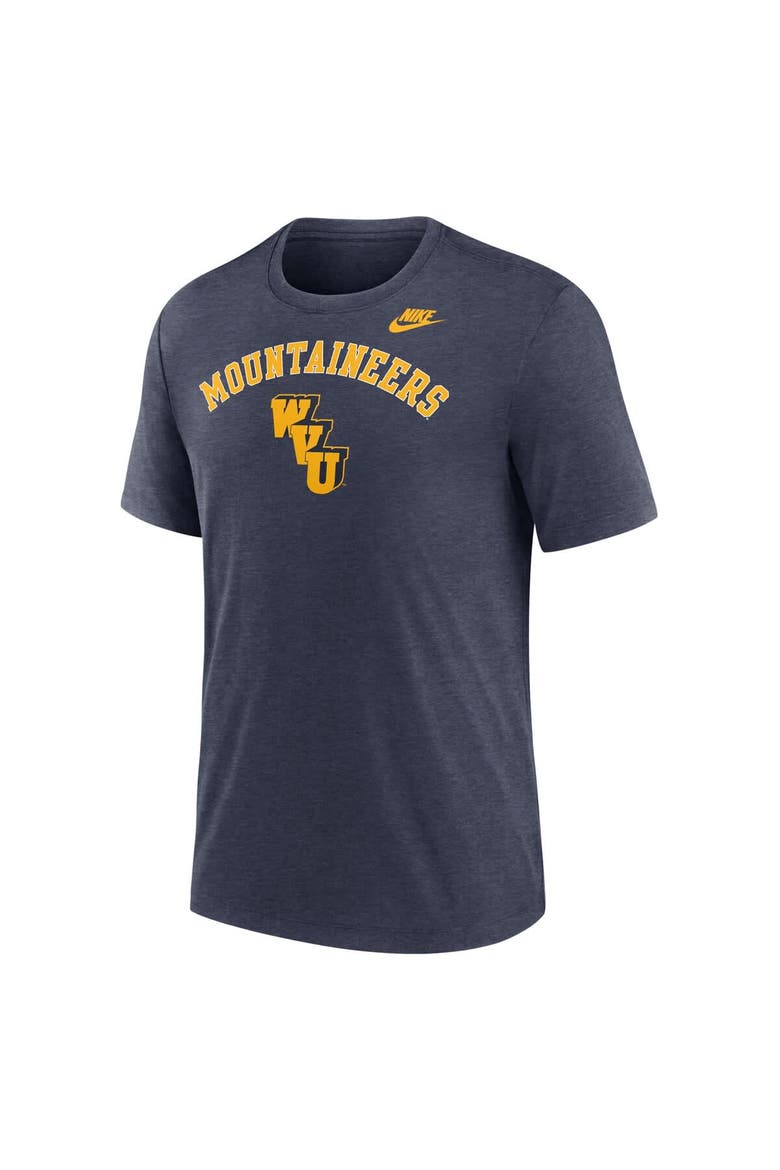 Men's Nike Heather Navy West Virginia Mountaineers Legacy Arch Tri-Blend T-Shirt, Alternate, color, Heather Navy