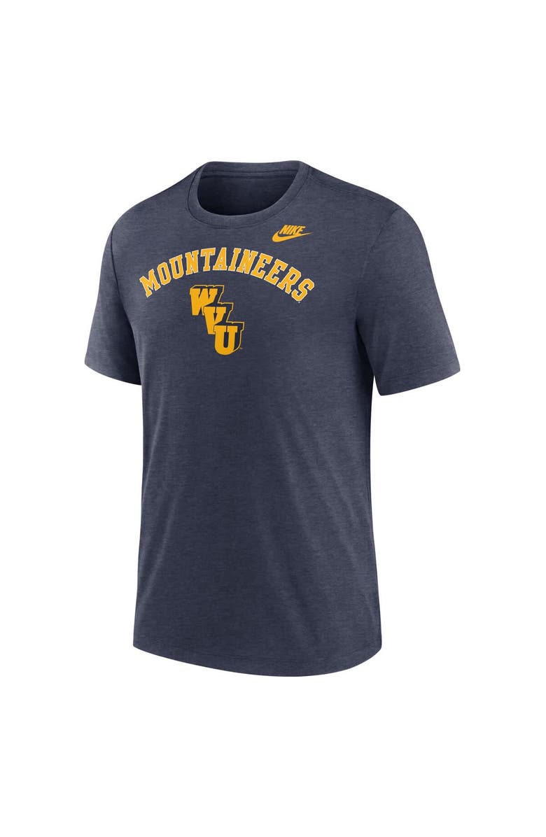 Nike Men's Nike Heather Navy West Virginia Mountaineers Legacy Arch Tri-Blend T-Shirt, Alternate, color, Heather Navy