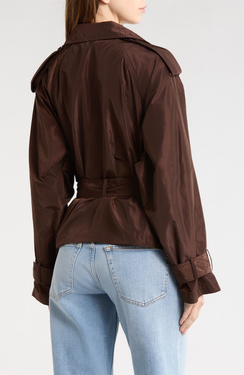 STAUD Vale Short Belted Trench Coat, Alternate, color, Earth