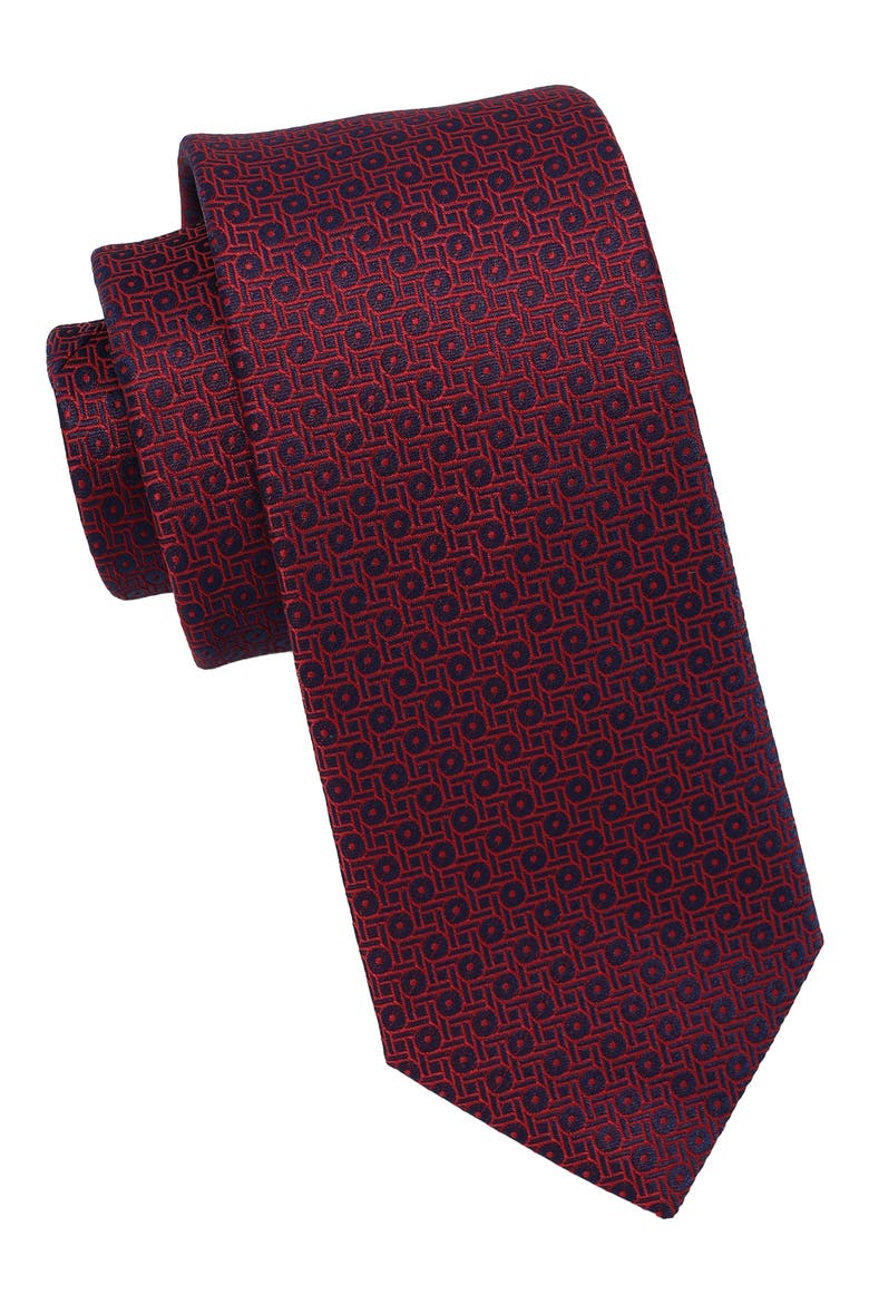 Geometric Tie, Main, color, NVY/ RED