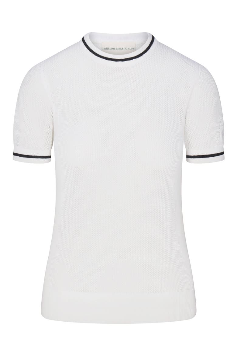 Sydney Cotton Mesh Golf T-Shirt, Alternate, color, WHITE/ BLACK