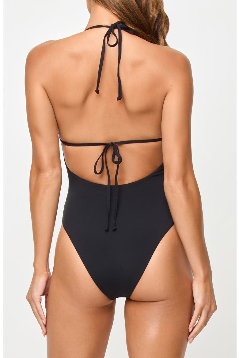 Fifi Shirred One-Piece Swimsuit, Alternate, color, BLACK