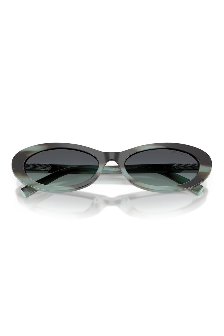 56mm Oval Sunglasses, Alternate, color, STRIPED BLACK TIFFANY / AZURE
