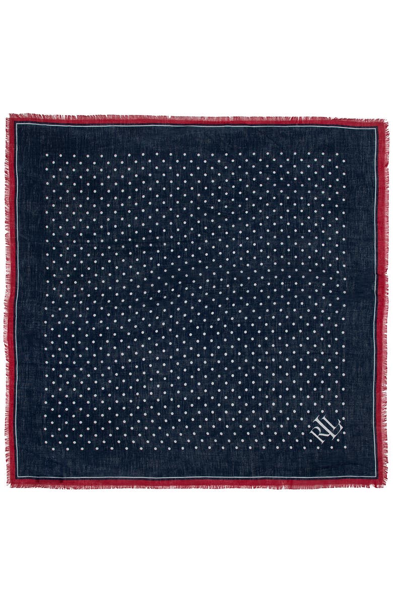 Polo Ralph Lauren Spring Dot Linen & Cotton Square Scarf, Alternate, color, 