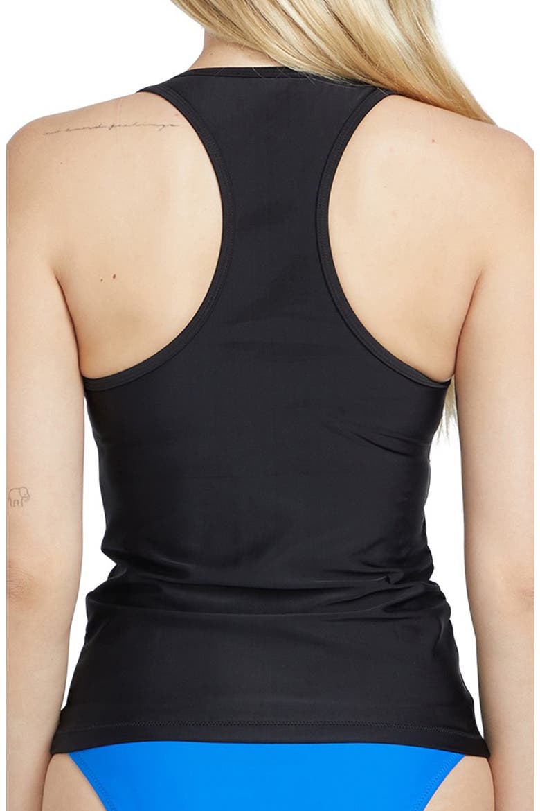 Simply Core Racerback Tankini Top, Alternate, color, BLACK