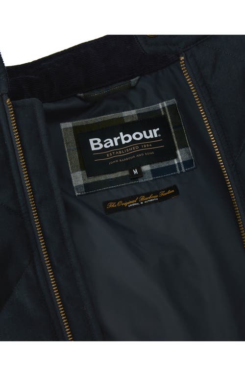 Barbour Harrington Box Quilted Jacket In Blue