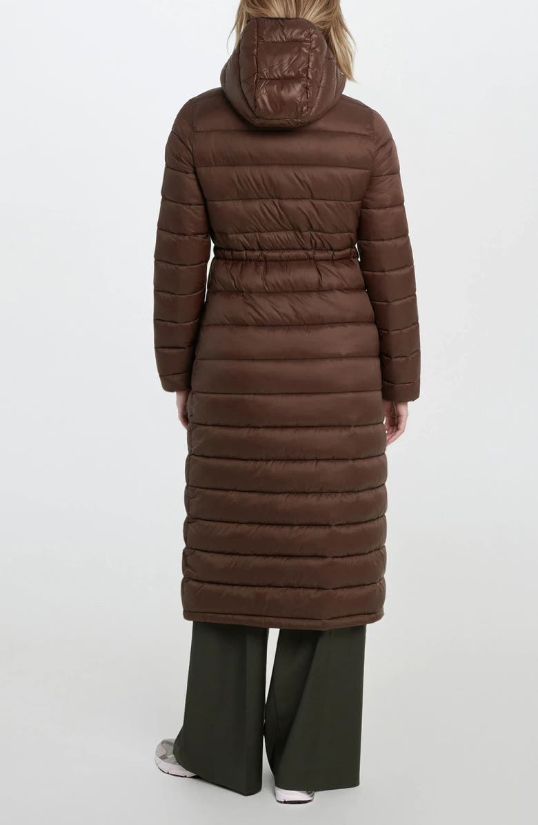 Noize Ivy Lightweight Long Puffer Coat, Alternate, color, Brown