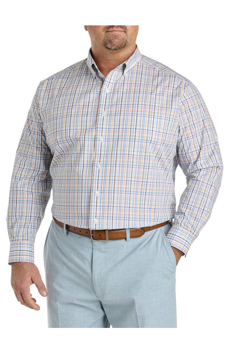 Oak Hill by DXL Big & Tall Medium Plaid Performance Sport Shirt, Alternate, color, Multi