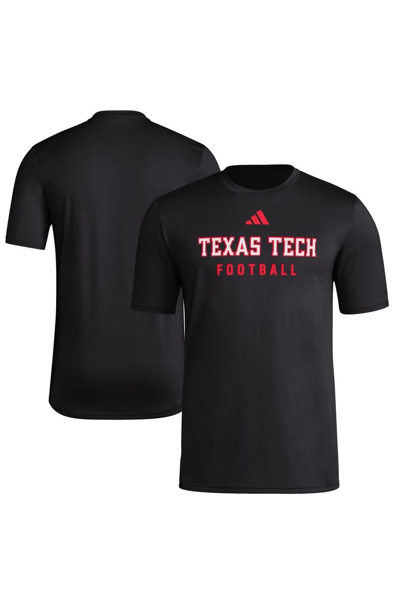 adidas Men's adidas  Black Texas Tech Red Raiders Locker Practice Football Pre-Game T-Shirt, Alternate, color, 