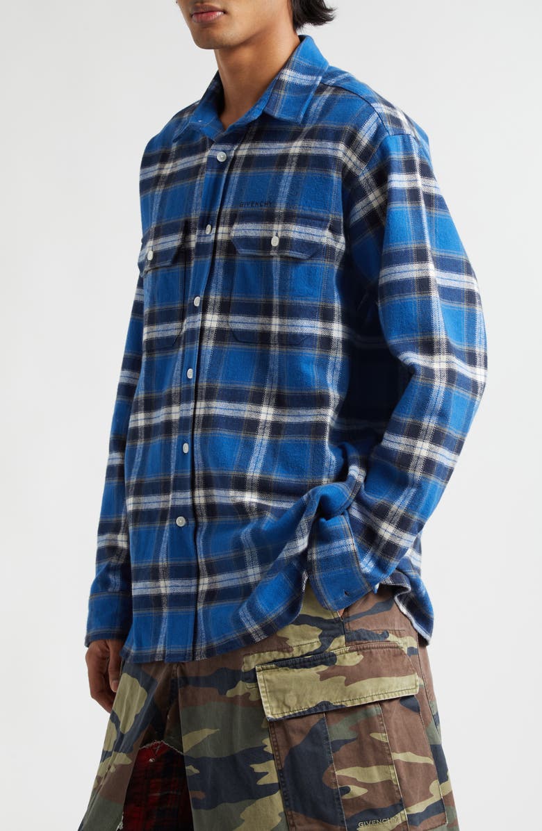 Givenchy Lumberjack Plaid Cotton Button-Up Shirt, Alternate, color, 