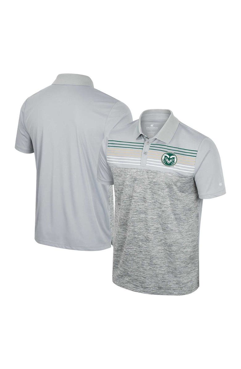 COLOSSEUM Men's Colosseum Gray Colorado State Rams Cybernetic Polo, Main, color, 