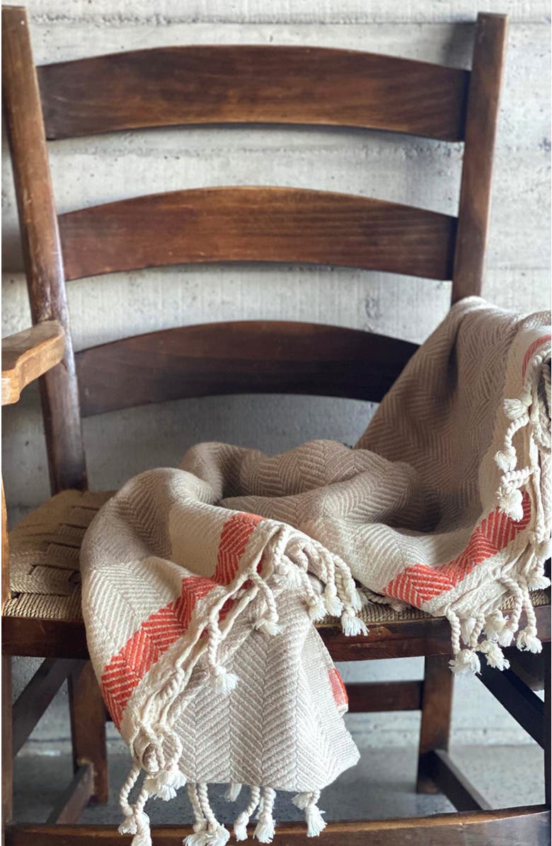 Eco Hilana Pipa Sustainable Hand-loomed Throw Blanket, Alternate, color, 