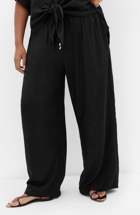 Kalea Wide Leg Drawstring Pants (Plus)