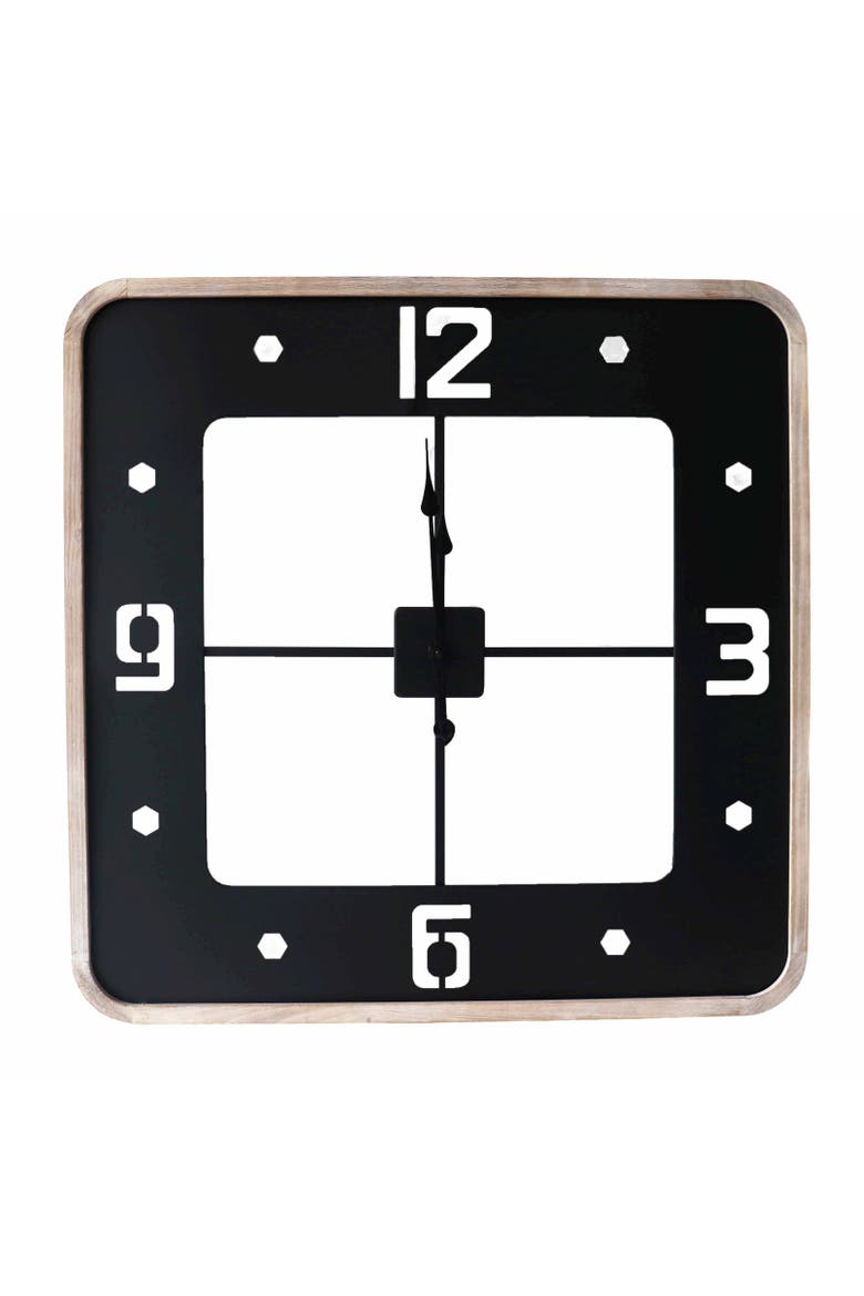 Framed Wall Clock, Main, color, Black