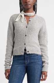 Treasure & Bond Rolled Crewneck Cardigan