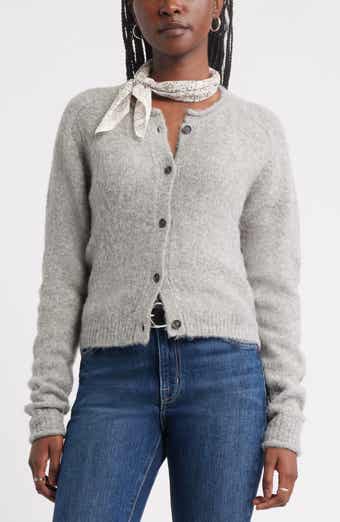 Treasure & Bond Rolled Crewneck Cardigan