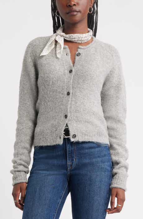 Treasure & Bond Rolled Crewneck Cardigan