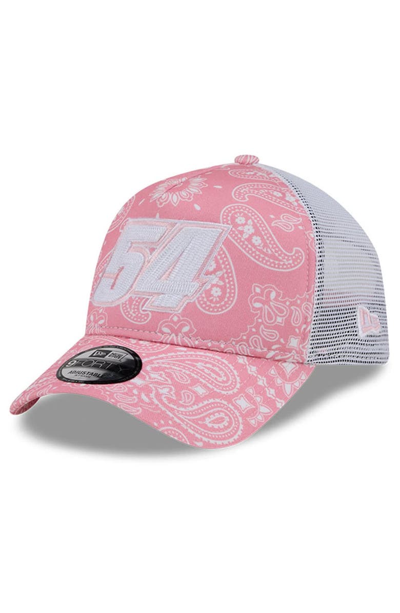 New Era Men's New Era Pink Ty Gibbs 9FORTY A-Frame Trucker Paisley Adjustable Hat, Main, color, Pink