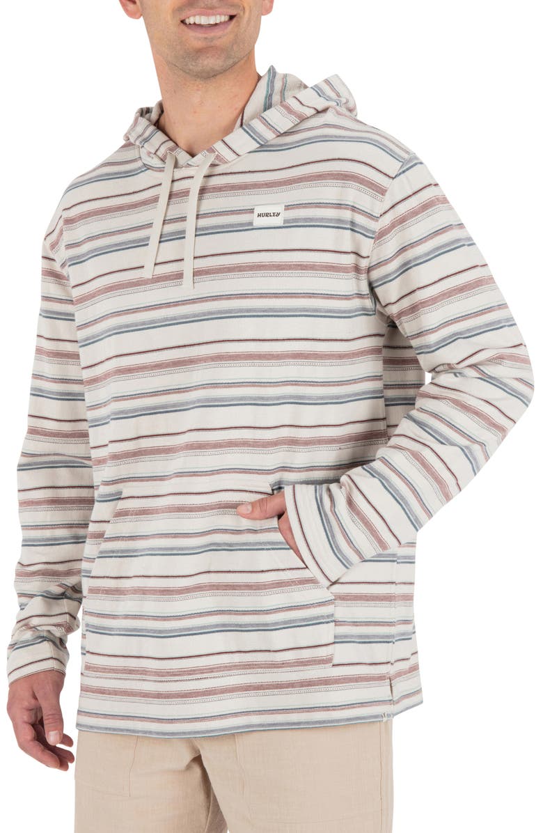Hurley OG Stripe Hooded Poncho, Alternate, color, Bone