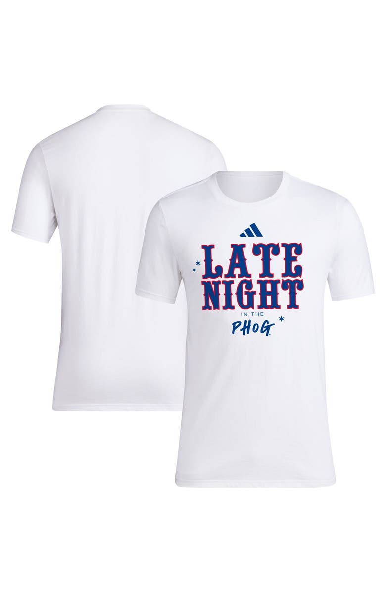 adidas Men's adidas White Kansas Jayhawks Late Night in the Phog T-Shirt, Alternate, color, White