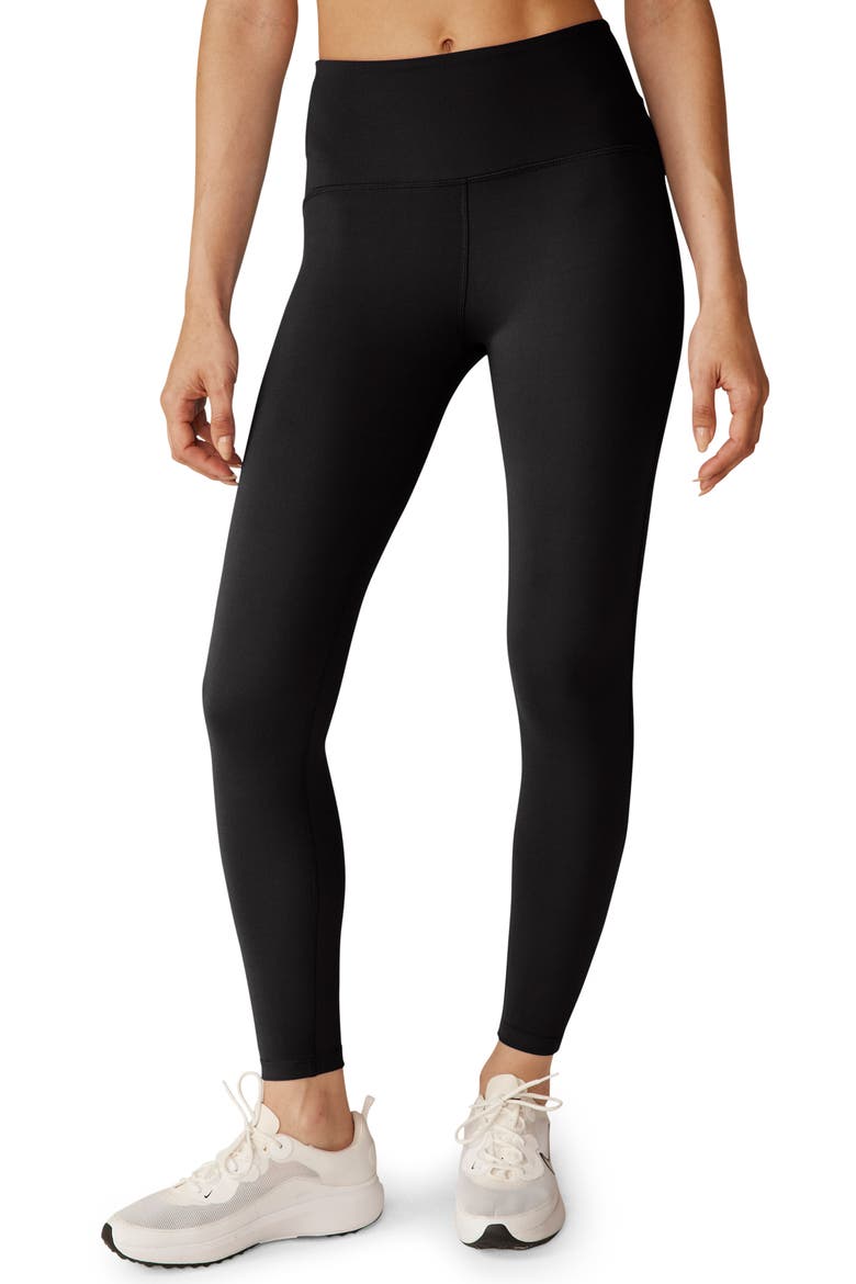 POWERBEYOND™ Strive High Waisted Midi Leggings, Main, color, BLACK