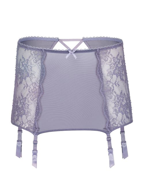 Adore Me Milena Garter Belt Lingerie In Dark Purple